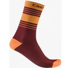 Castelli Sportswear Garment Socks Castelli Simbolo 15 Socks - Vivid Orange/Deep Bordeaux
