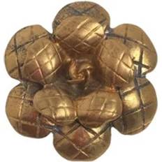 Chanel Smycken Chanel Vintage Förhandsägd Guld Camelia Blomma Brosch