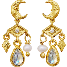Maanesten 14k Øreringe Maanesten Colline Ørering Forgyldt Sølv - Gold Colour