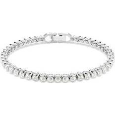 Swarovski Leather Bracelets Swarovski Imber Emily Tennis Bracelet Round Cut Rhodium Plated - Grey