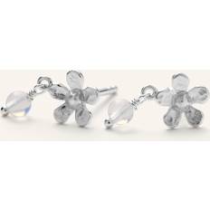 Blå - Dame Øreringe Pernille Corydon Moonstone Poppy Earsticks E-370-S - Sølv
