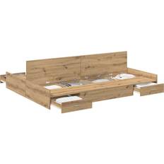 Senge & Madrasser vidaXL Seng Med Opbevaring Artisan Eg 150 x 200 cm Rammeseng