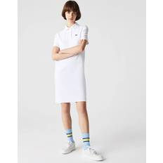 Lacoste Dresses Lacoste Trumpet Sleeve Piqué Polo Dress - White