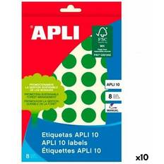 Eco-Friendly Adhesive Labels Green Circle 8 Sheets 10 Units