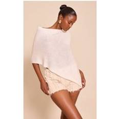 Vita Capes & Ponchos PrettyLittleThing Fine Knit Poncho Style Top - White