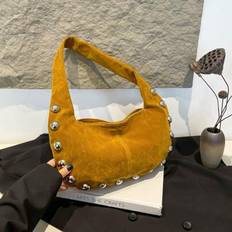 Green - Women Bucket Bags Shein Versatile Green Suede Rivet Bucket Bag - New Autumn Winter