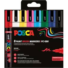 Posca Penselpennor Posca Brush PC-5BR Basic 8-Pack Pennor