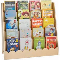 Kids 5-Tier Scalloped Wooden Bookshelf