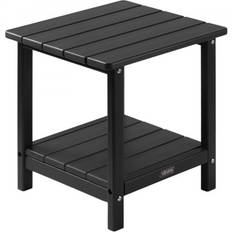 VEVOR 2-Tier HDPE Black Outdoor Side Table