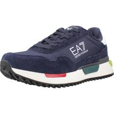 Vintage Leather Trainers Flat Laces - Navy
