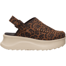 Brown - Suede Clogs Hey Dude Delray Clog Suede - Brown Leopard
