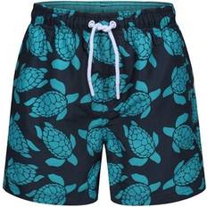 Ript Essentials Boys Turtle Swim Shorts - Navy/Turquoise Blue