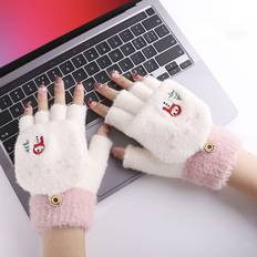 Multicoloured Gloves Solid Color Women's Half Finger Gloves