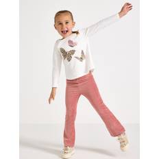 Rosa Leggings Lindex Utsvängda Velour Leggings