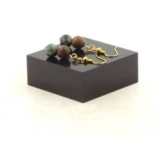 Turquoise Earrings A Bijoux African Pearl Earrings 2 Pearls 8 Mm Wood Steel