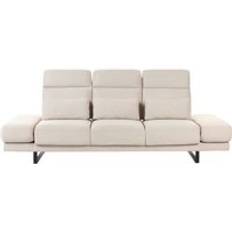 Adjustable Seat Sofas Beliani Ikast Fabric Beige Sofa 3 Seater