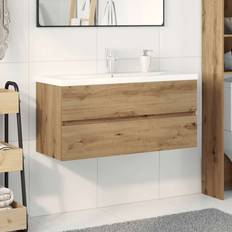 Oak Vanity Units for Single Basins vidaXL Sink Cabinet Built-in Basin Faucet Artisan Oak