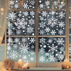 4 Sheets Set 137 Pieces Snowflake Stickers