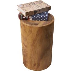 Athaliah Wooden Tree Stump Small Table