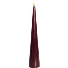 Sirius Rød LED-lys Sirius Sille Kegle LED Bloklys Batteri Bordeaux H26 cm LED-lys