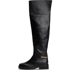 Tommy Hilfiger Höga stövlar Tommy Hilfiger Overknees Horsebit - Svart
