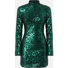 Robe Courte À Paillettes Vert Outremer - Mörkgrön