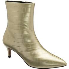 Kitten Heel Ankle Boots - Tan