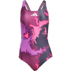 Tie Dye Swimsuits adidas V-Back One-Piece Swimsuit Tie Dye Graphic - Violet