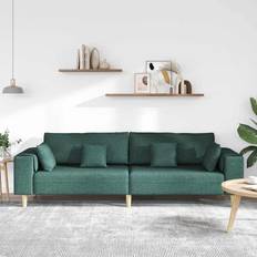 VidaXL Corner Sofas vidaXL Fabric with Cushion Dark Green 208 cm Sofa