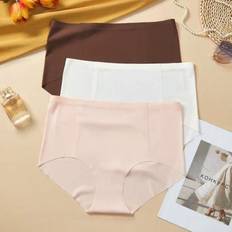 Sportswear Garment Knickers Shein Plus Size Women Seamless Textured Breathable Underwear - Neutral Colors