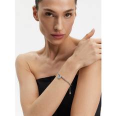 Guess Sølv Armbånd Guess Silver Tone Crystal Heart Bracelet -