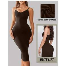 Shein Women Spaghetti Strap Bodycon Dress - Brown