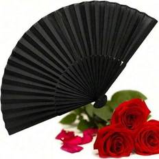 3 Pcs Black Classic Folding Hand Fan