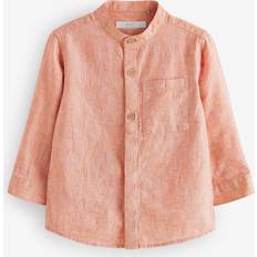 Orange Skjortor Barnkläder NEXT Grandad Collar Linen Mix Shirt - Orange