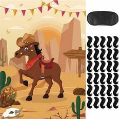 Brown Inflatable Decorations Shein Pin The Tails On Horse Tail Game With 30 Tails