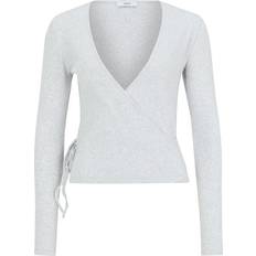 Enally Bluse Langærmede T-shirts - Light Grey