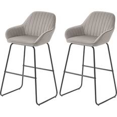 Homcom Stolar Homcom 2-Pack Sammet Armstöd Metallben 70 cm Barstol 2st