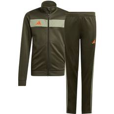 Green Tracksuits Children's Clothing adidas Kid's Tiro 25 Essentials Track Suit - Night Cargo/Tent Green/Impact Orange (JX2219)