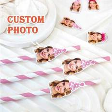 Shein 12Pcs Personalized Face Straws 30th Birthday