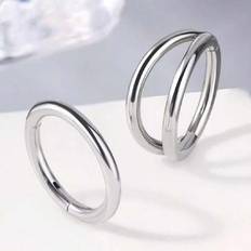 Shein High-End 316L Stainless Steel Nose Ring Double Diaphragm Ring