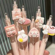 Arts & Crafts Shein 5pcs Random Light Pink Cartoon Bear Ballpoint Pens
