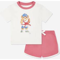 Ralph Lauren Enfärgade Barnkläder Ralph Lauren Polo Bear Cotton Tee Short Set - Röd