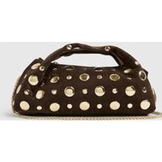 River Island Crossbody Bags River Island Faux Suede Studded Cross Body Bag - Brown