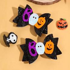 Hair Clips Shein 2pcs Halloween Glitter Hair Bow For Girls
