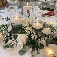 With Lid Candle Holders Shein Clear Glass Floating 16pcs Candle Holder