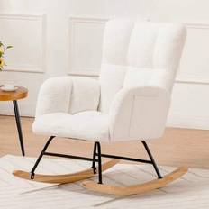 Fabric Rocking Chairs Shein Nursing With High Backrest Rocking Chair