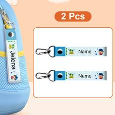 Personalized Leather Name Tag Keychain - Customizable