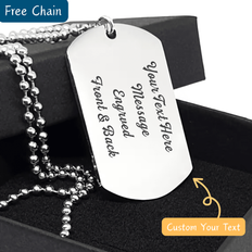 Men - Multicoloured Necklaces Shein Customized Stainless Steel Dog Tag Pendant Necklace - Men's Accessory