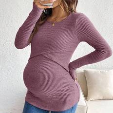 Shein Solid Color Minimalist Nursing Tops