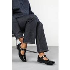 Girls Ballerinas Children's Shoes Where's That From Wide Fit Girl's School T-Bar Buckle Mary Jane Shoes - True Black